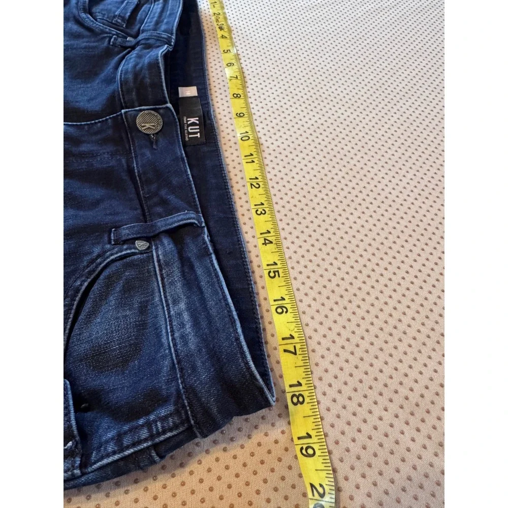 Kut from the Kloth Donna Ankle Skinny Jeans Dark Wash Raw Hem Size 14 Womens - Picture 3 of 7